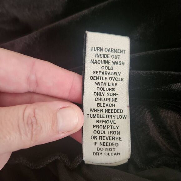 Soft by Avenue Black Velvet Pull On Midi Skirt Size 26/28 (5110) - Picture 5 of 5